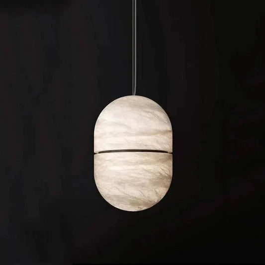 Alabaster Oval Pendant 5.9" D 7.1" D - Zelno Lighting