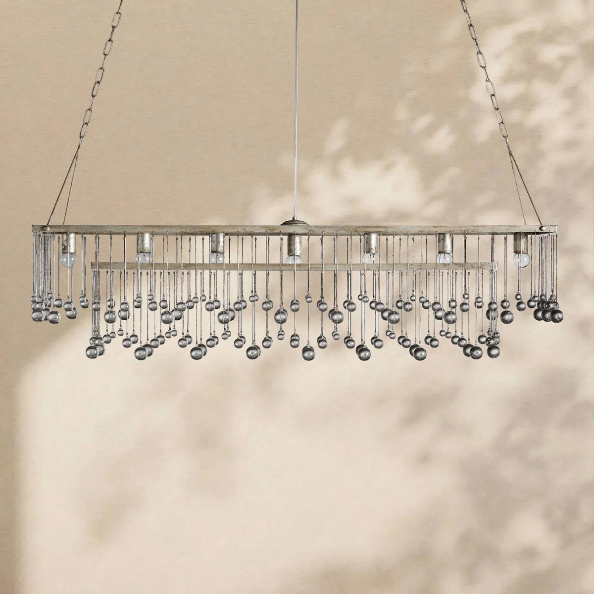Aubrey Crystal Ball Rectangular Chandelier 47'' 60'' - Zelno Lighting