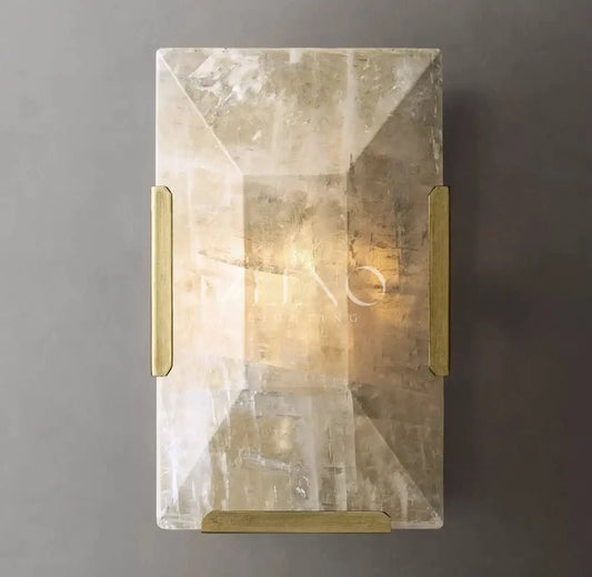 Brookhill Alabaster Crystal Wall Sconce - Zelno