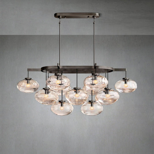 Cabrlet Clear Glass Linear Chandelier 54" - Zelno Lighting