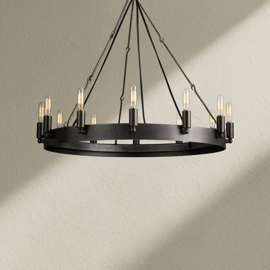 camafz Vintage Filament Outdoor Round Chandelier - Zelno
