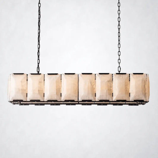 Ellington Alabaster Rectangular Chandelier 54" - Zelno