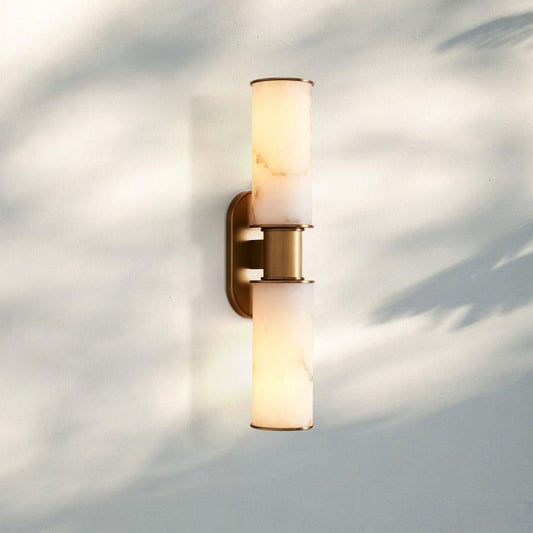 Harline Alabaster 2-Light Wall Sconce - Zelno Lighting