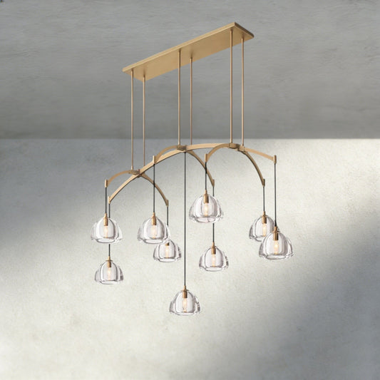 Hemisphere Linear Chandelier 54", 72" - Zelno
