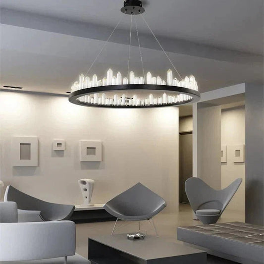 Leti Crystal Round Chandelier - Zelno Lighting