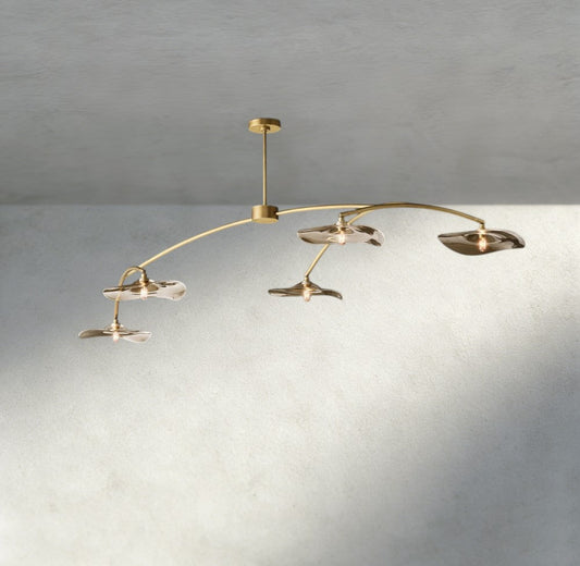 Lily Smoke Glass Linear Chandelier - Zelno Lighting
