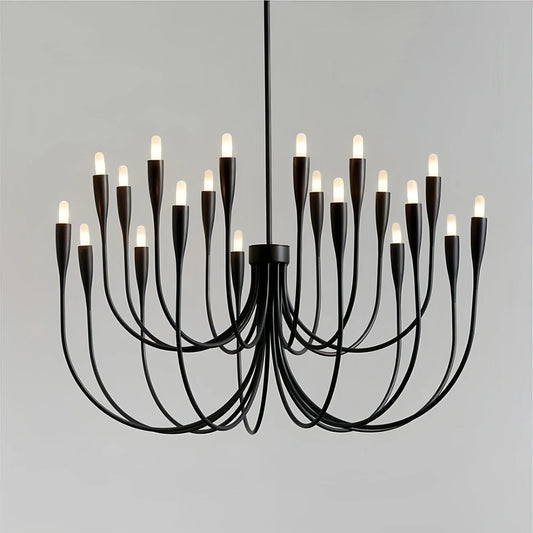 Liona Large Brass Candelabra Chandelier Light - Zelno