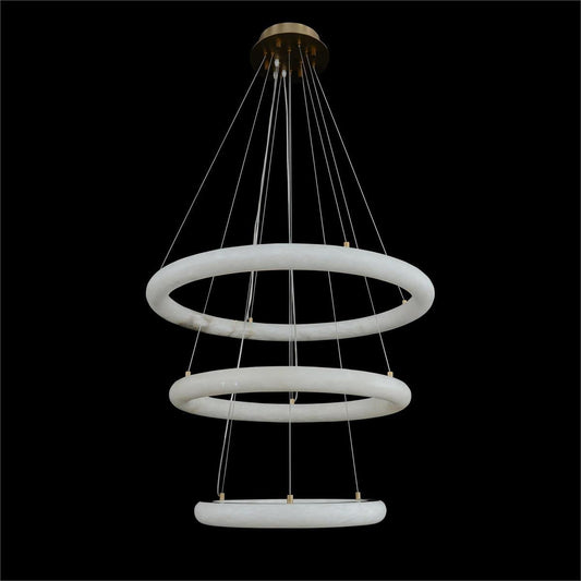 Luca Three-Tier Alabaster Pendant Chandelier - Zelno Lighting