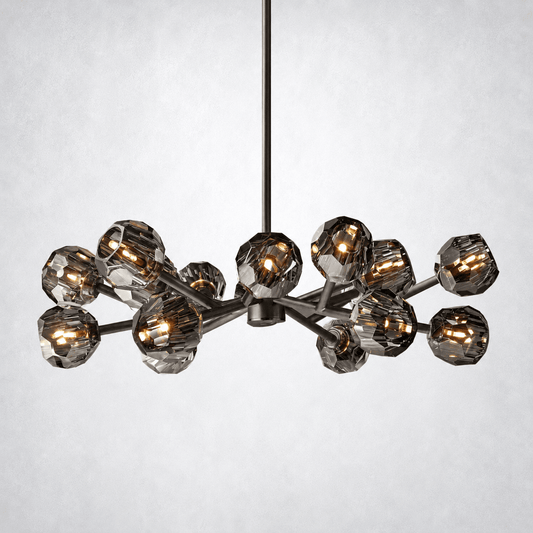 Meridian Smoke Crystal Chandelier 36" - Zelno