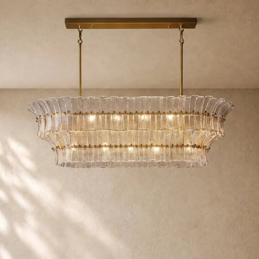 Romanion Glass Linear Chandelier - Zelno