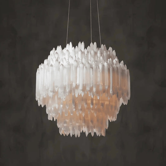 Selenite Layer Round Chandelier - Zelno Lighting