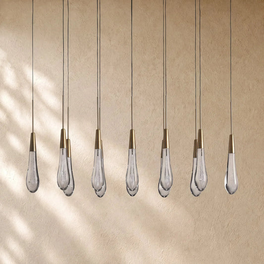 Soltairan Linear Chandelier - Raindrop Pendant Lighting - Zelno