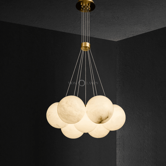 Sophie Modern Alabaster Ball Pendant Light, Dining Room Light - Zelno Lighting