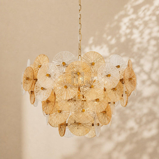 Suna Round Chandelier 12 Light 30"W - Zelno Lighting