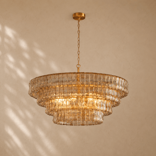 Verdea Round Glass Chandelier - Zelno