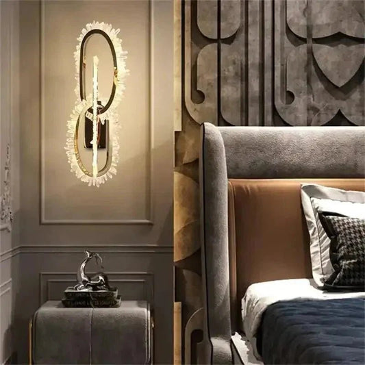 Wesley Modern Rock Crystal Wall Sconce - Zelno Lighting
