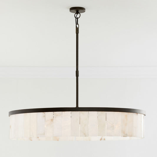 Windham Alabaster One-Tile Round Chandelier - Zelno