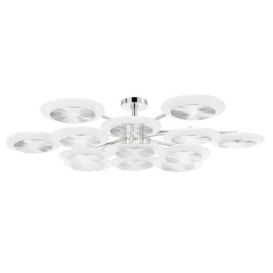 Zelnolighting Ovo Ice Glass Round Chandelier 56.75" - Zelno Lighting