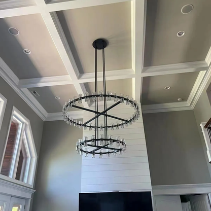 Avecho LED Round Two-Tier Chandelier 60"