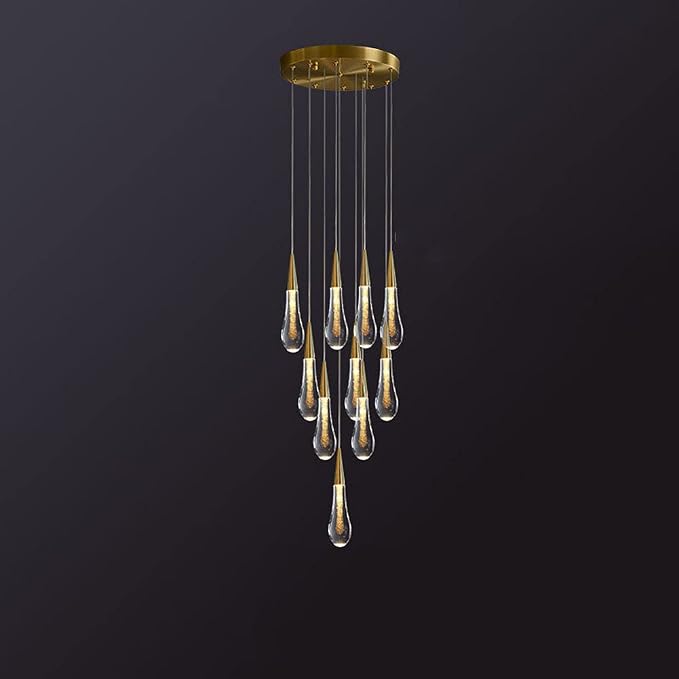 Spiral Raindrop Staircase Ceiling Lighting