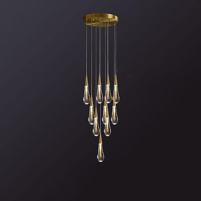 Spiral Raindrop Staircase Ceiling Lighting