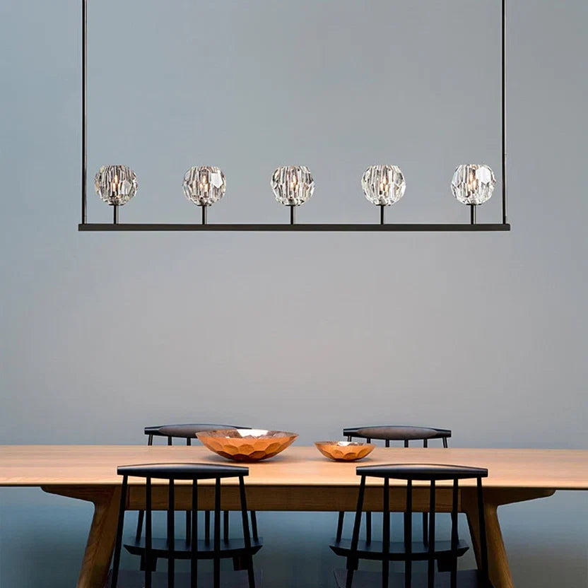 Boulee de Cristal Glass Linear Chandelier 48", 60"