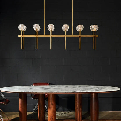 Boulee de Cristal Double Linear Chandelier 60"
