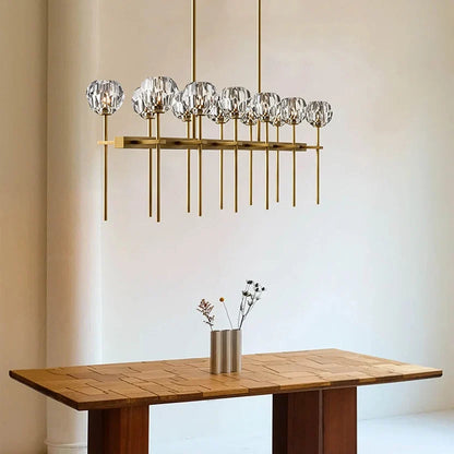 Boulee de Cristal Double Linear Chandelier 60"