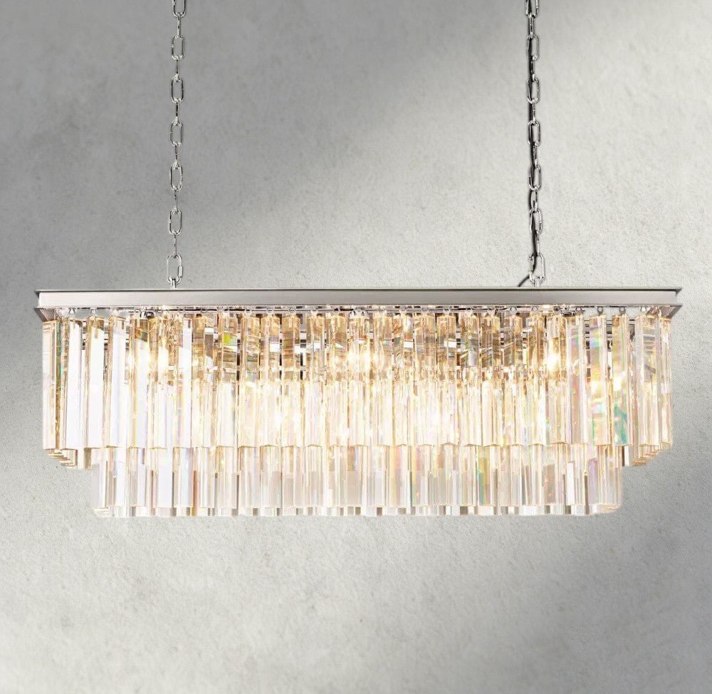 1920S Odeon Rectangular Chandelier 40", 49", 59" - Zelno
