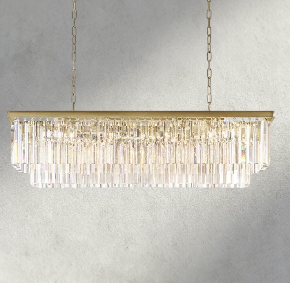 1920S Odeon Rectangular Chandelier 40", 49", 59" - Zelno