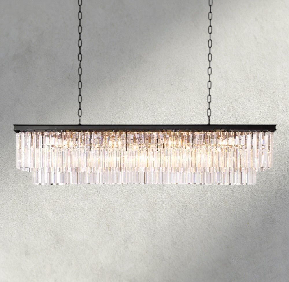 1920S Odeon Rectangular Chandelier 40", 49", 59" - Zelno
