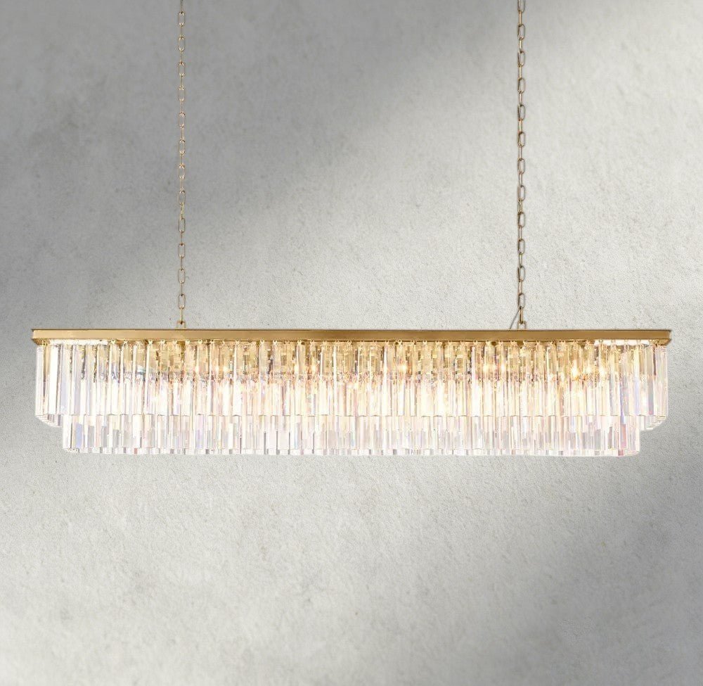 1920S Odeon Rectangular Chandelier 40", 49", 59" - Zelno