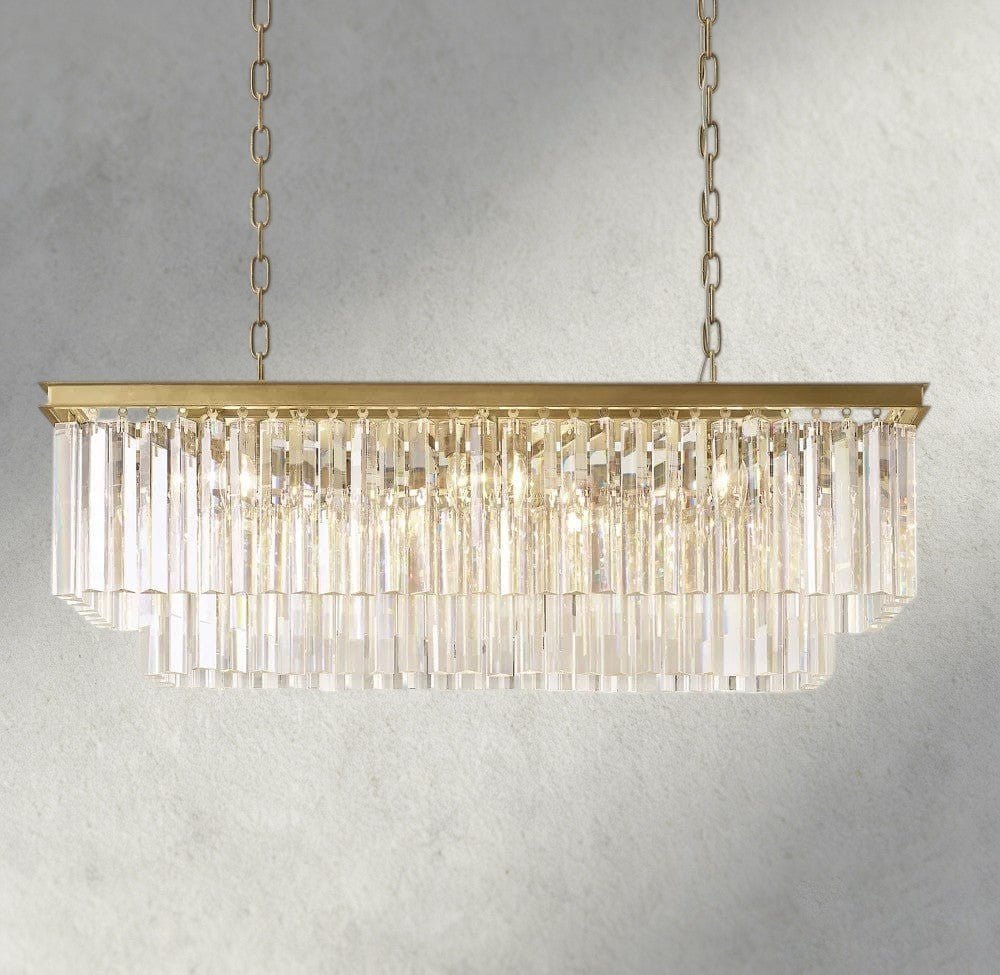 1920S Odeon Rectangular Chandelier 40", 49", 59" - Zelno