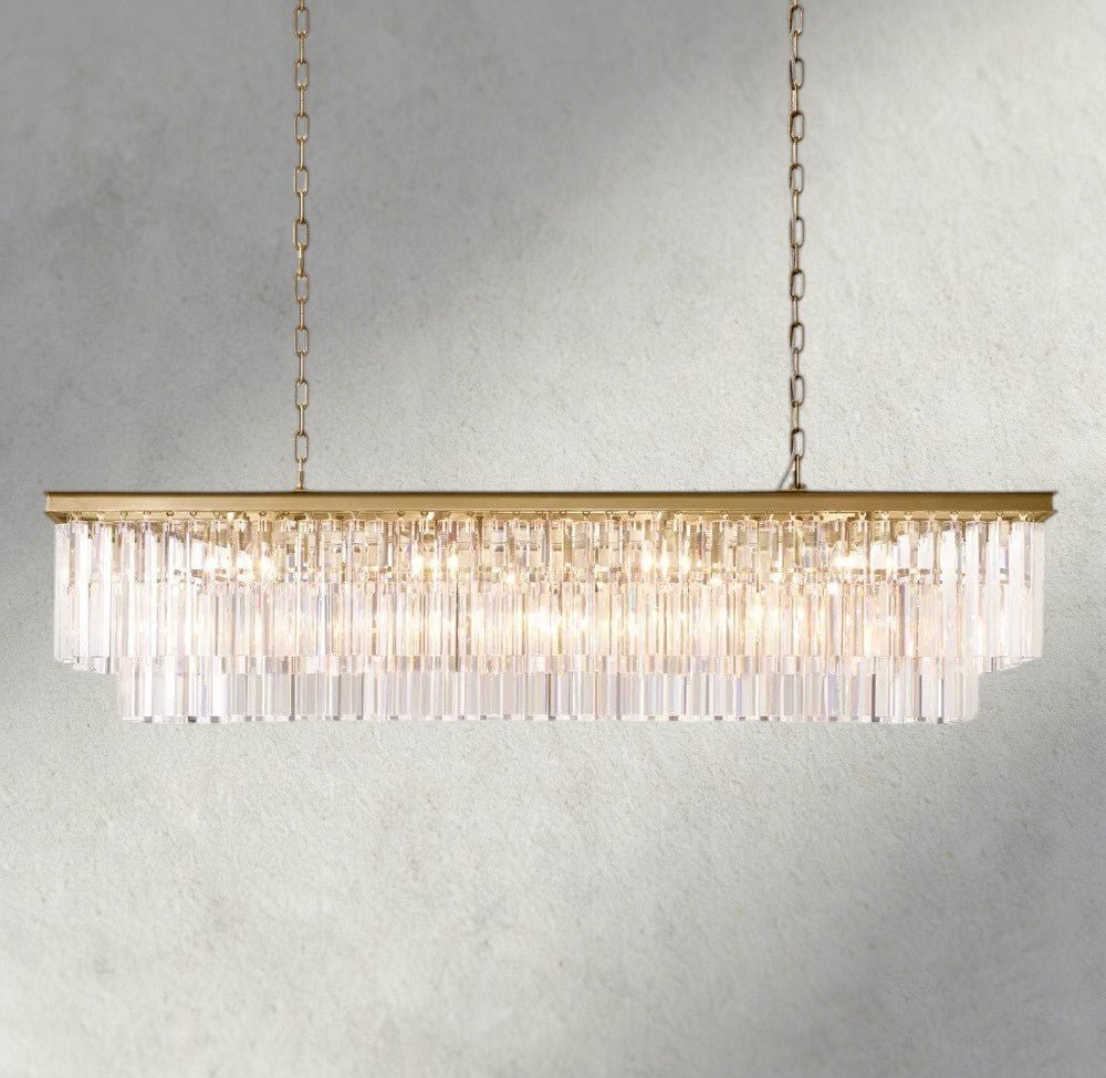 1920S Odeon Rectangular Chandelier 40", 49", 59" - Zelno