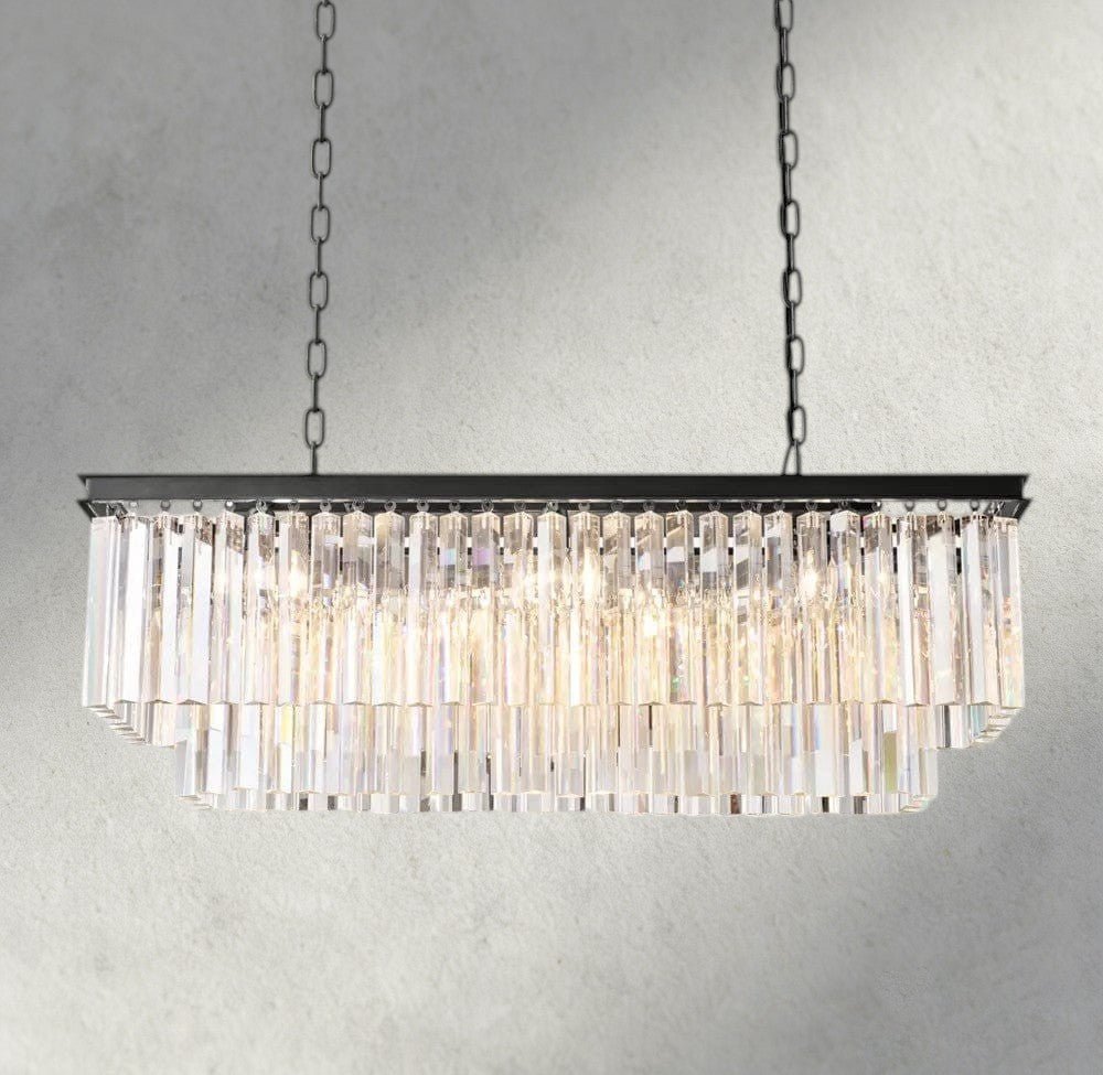 1920S Odeon Rectangular Chandelier 40", 49", 59" - Zelno