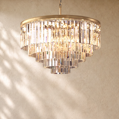 1920s Round Crystal Chandelier