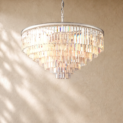 1920s Round Crystal Chandelier