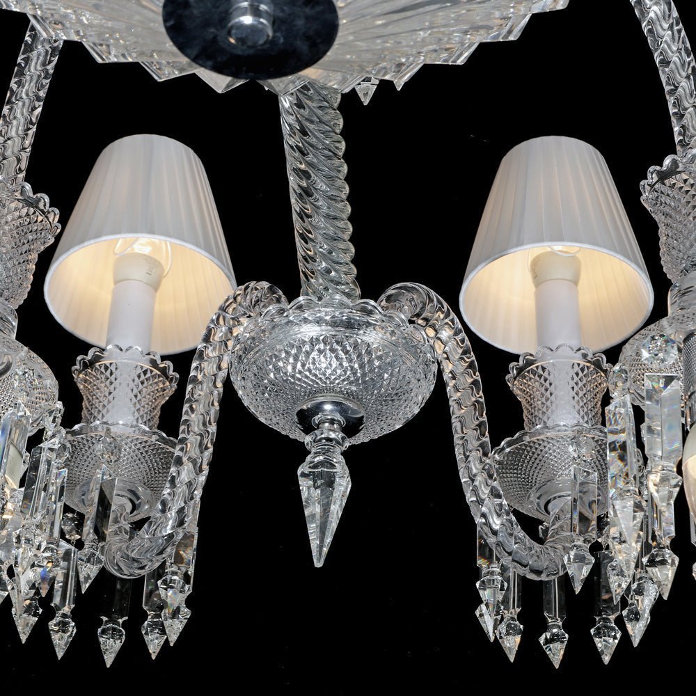 24 Lights Crystal Chandelier with Lampshades - Zelno