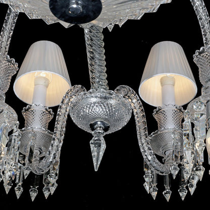 24 Lights Crystal Chandelier with Lampshades - Zelno