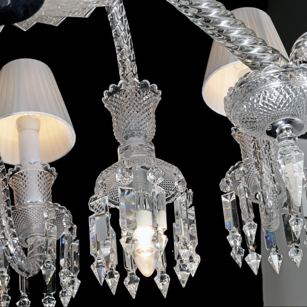 24 Lights Crystal Chandelier with Lampshades - Zelno