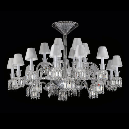 24 Lights Crystal Chandelier with Lampshades - Zelno