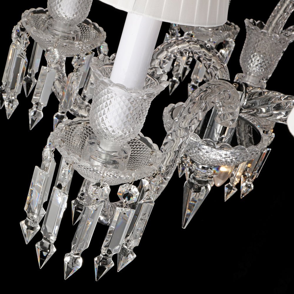 24 Lights Crystal Chandelier with Lampshades - Zelno