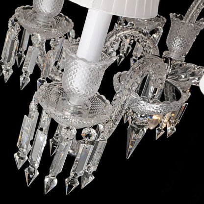 24 Lights Crystal Chandelier with Lampshades - Zelno