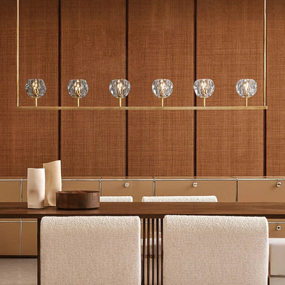 Boulee de Cristal Glass Linear Chandelier 48", 60"