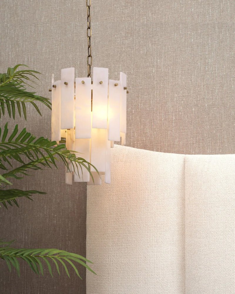 3/5/7-light Tired Alabaster marble Cluster Chandelier 13" with adjustable chain - Zelno Lighting