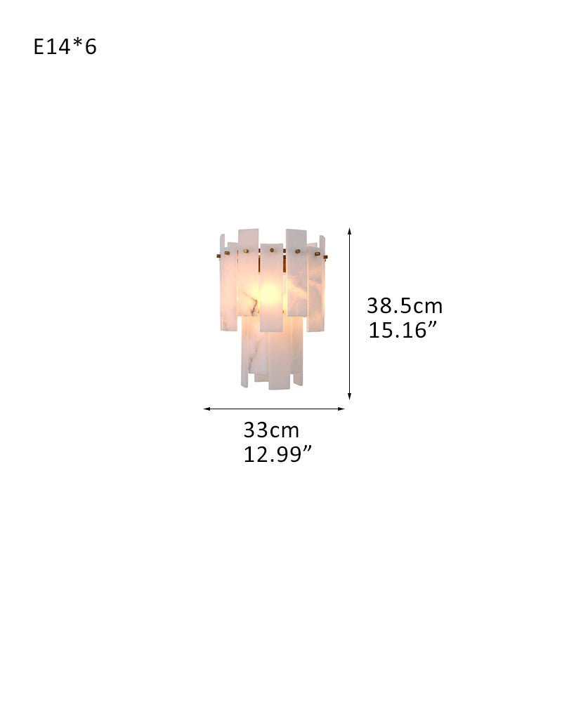 3/5/7-light Tired Alabaster marble Cluster Chandelier 13" with adjustable chain - Zelno Lighting