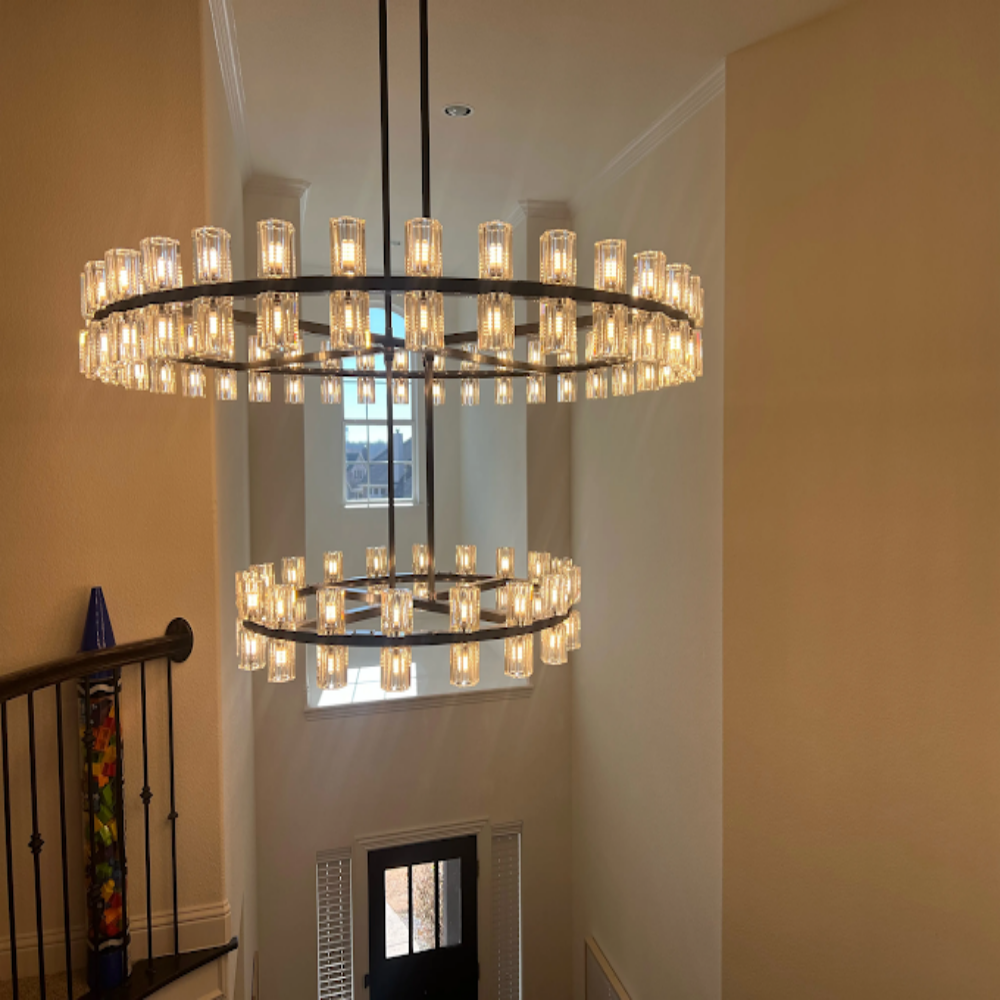 Avecho LED Round Two-Tier Chandelier 60"