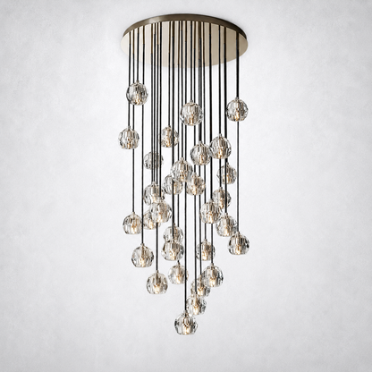 Meridian Clear Crystal Cluster Chandelier 30"