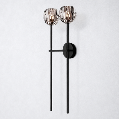 Meridian Clear Crystal Grand Double Sconce 28''
