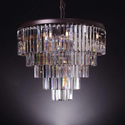 1920s Round Crystal Chandelier